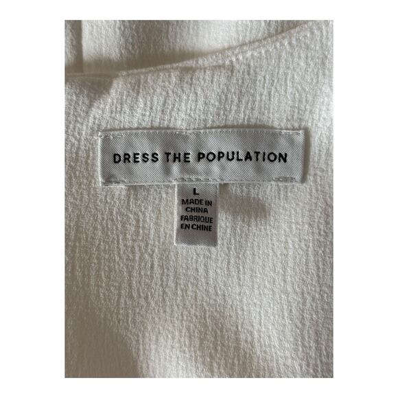 Dress the Population dress Monroe Side Slit Gown white size Large L - Picture 5 of 7